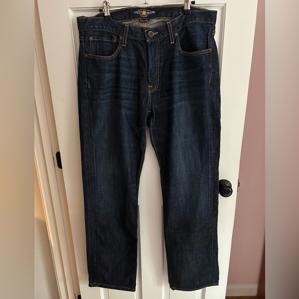 Lucky Brand Men's Deep Indigo 221 Original Straight Jeans
